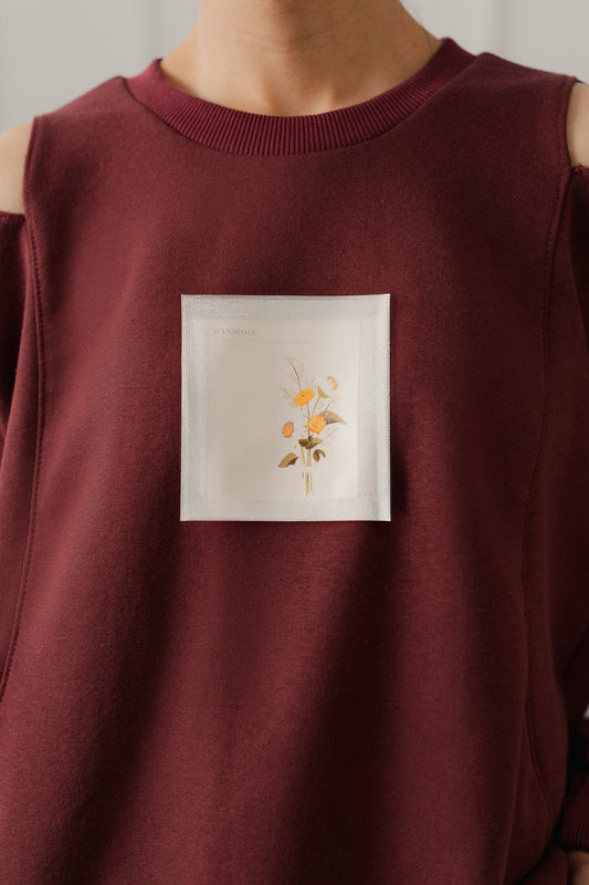 Burgundy Relaxed Fit Graphic Sweatshirt