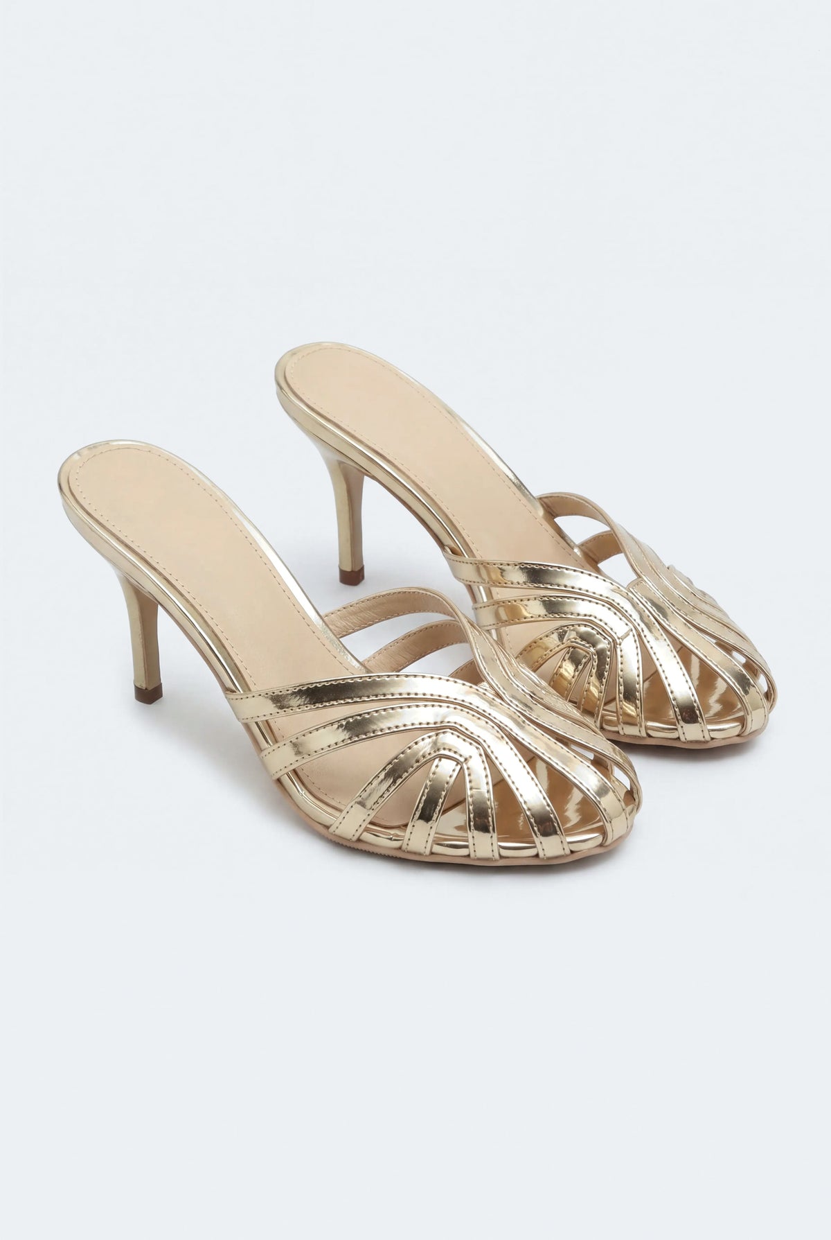 Gold Cage Kitten Heels - Hustle N Holla