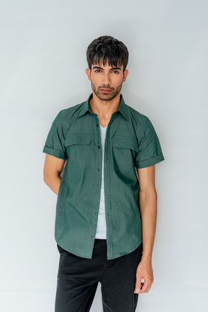 Green Button down Shirt - Hustle N Holla