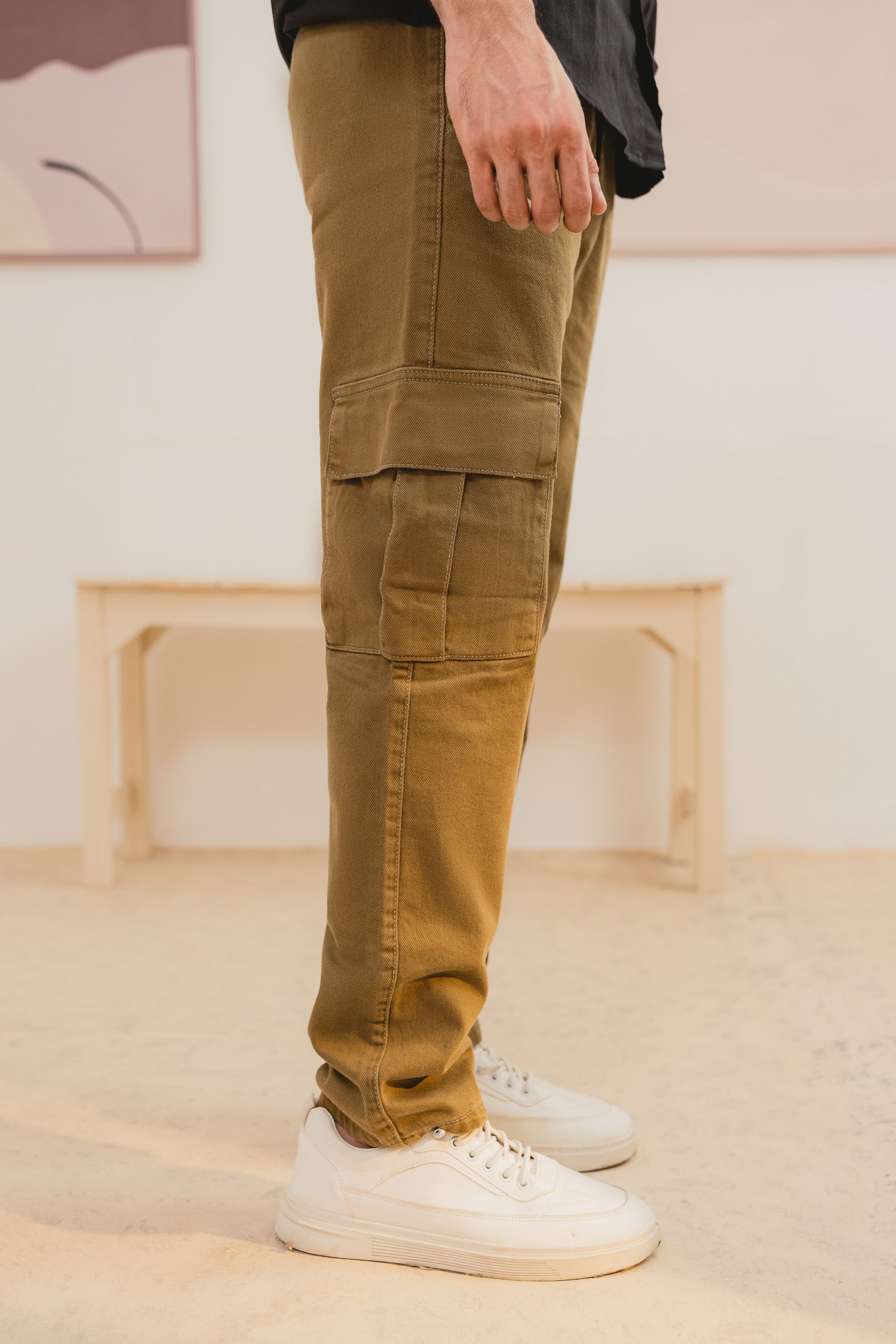 Green Cargo Denim Jeans - Hustle N Holla