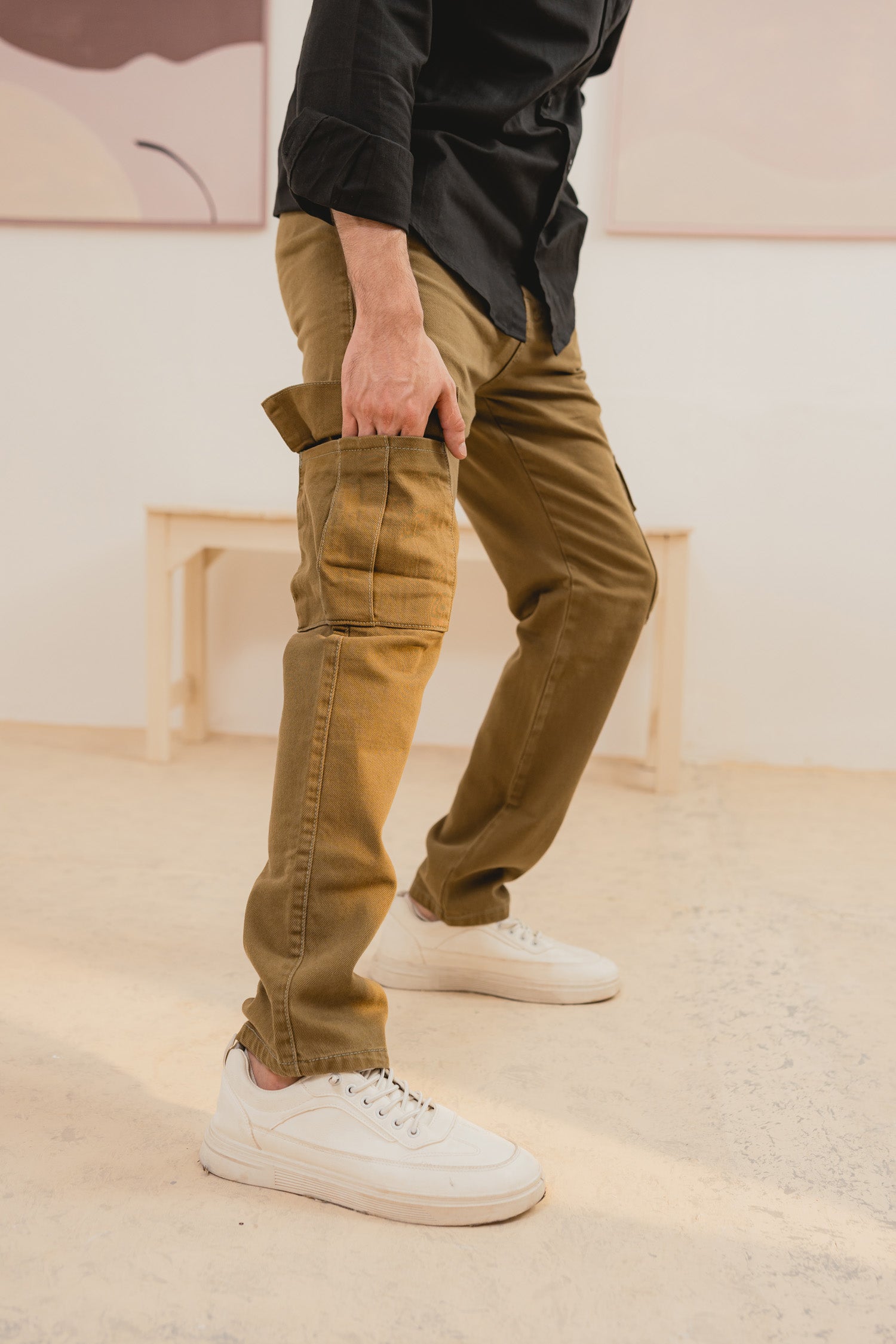 Green Cargo Denim Jeans - Hustle N Holla