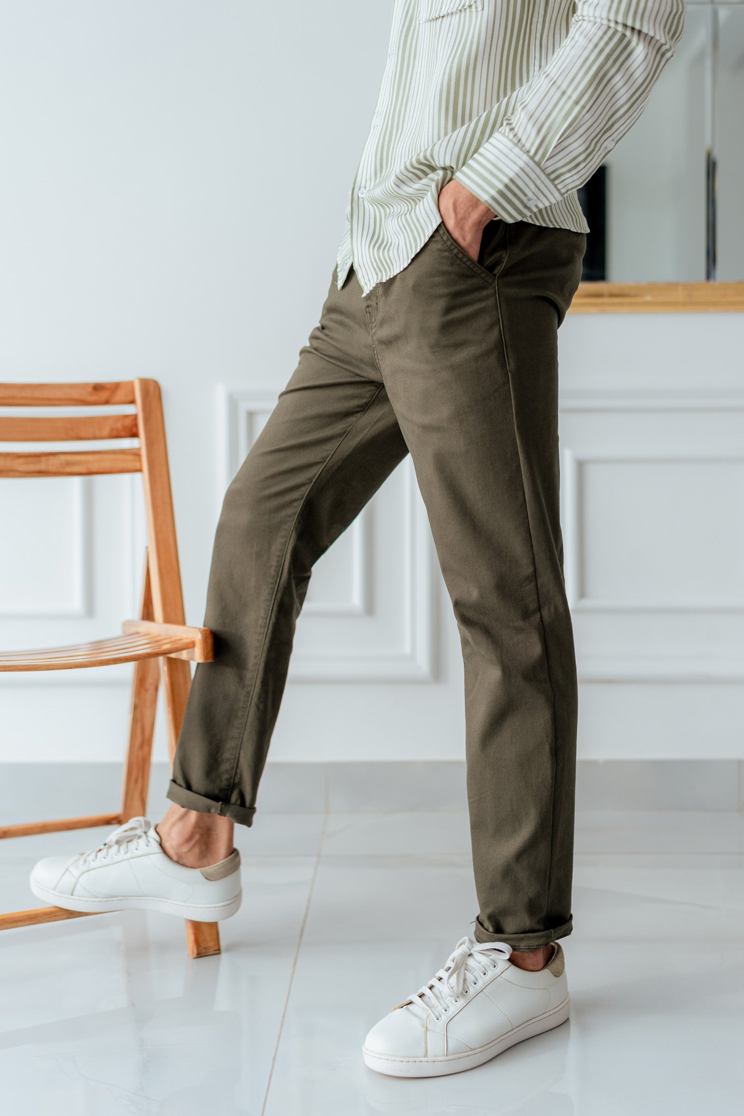 Green Chino Trousers - Hustle N Holla