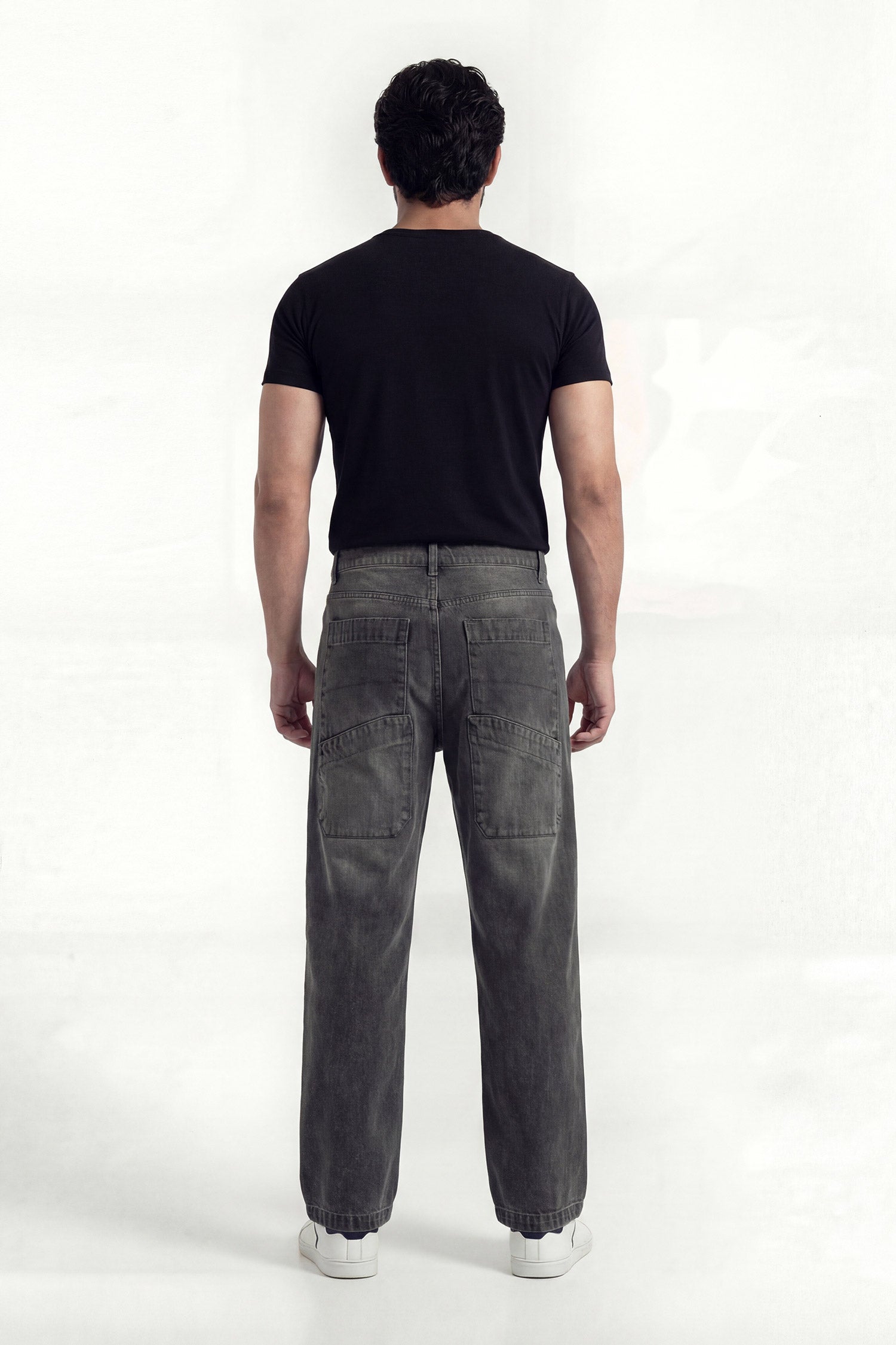 Grey Mid Washed Baggy Fit Denim Jeans - Hustle N Holla