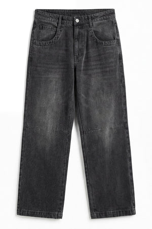 Grey Mid Washed Baggy Fit Denim Jeans - Hustle N Holla