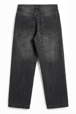 Grey Mid Washed Baggy Fit Denim Jeans - Hustle N Holla