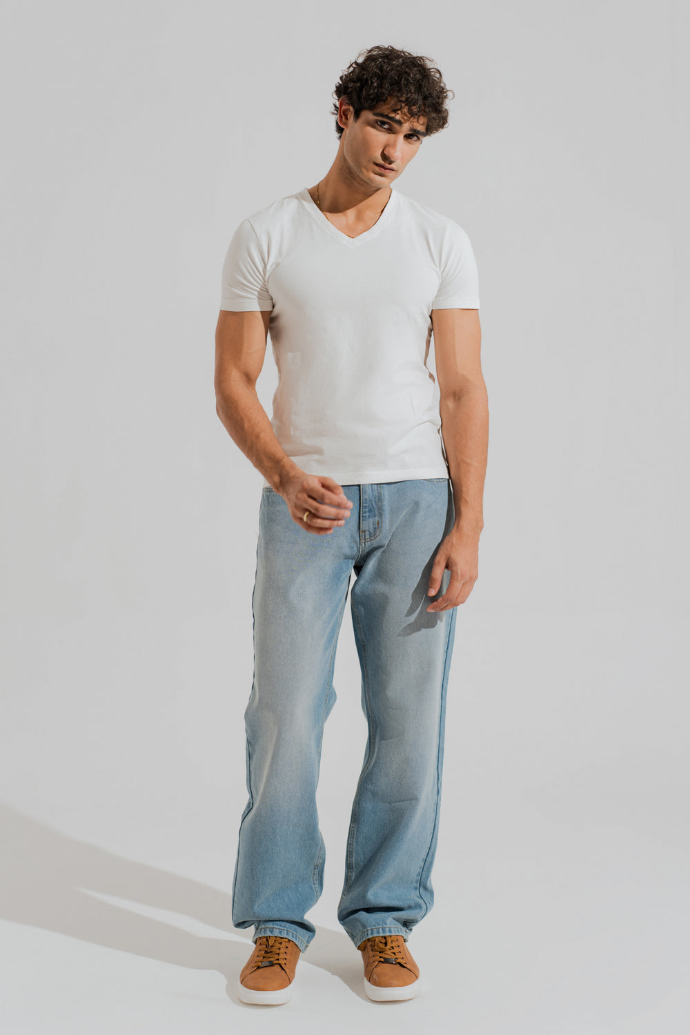 Blue Mid Washed Straight Fit Denim Jeans - Hustle N Holla