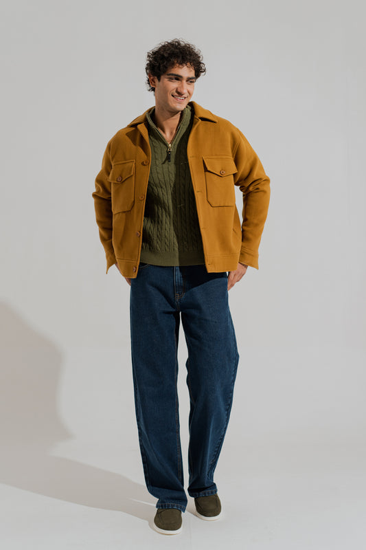 Camel Brown Oversized Wool Shacket - Hustle N Holla