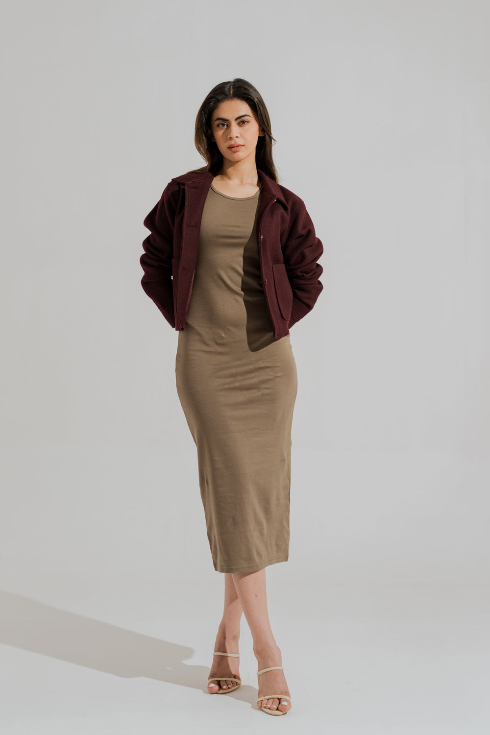 Olive Basic Sleeveless Midi Dress - Hustle N Holla