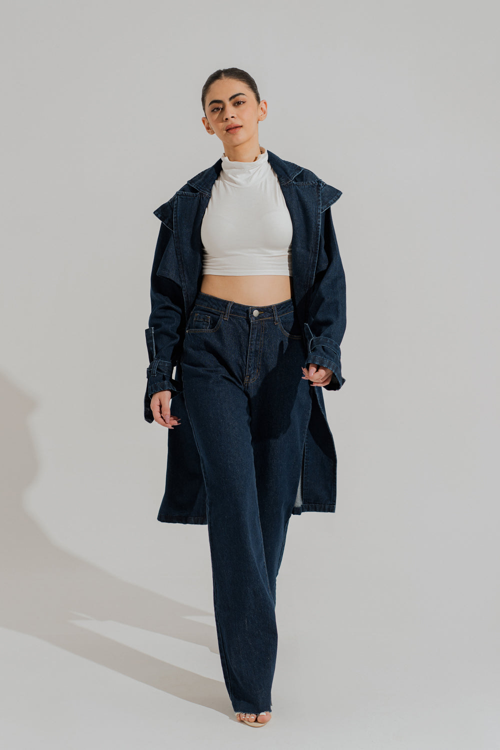 Blue Dark Wash Wide Leg Denim Jeans - Hustle N Holla