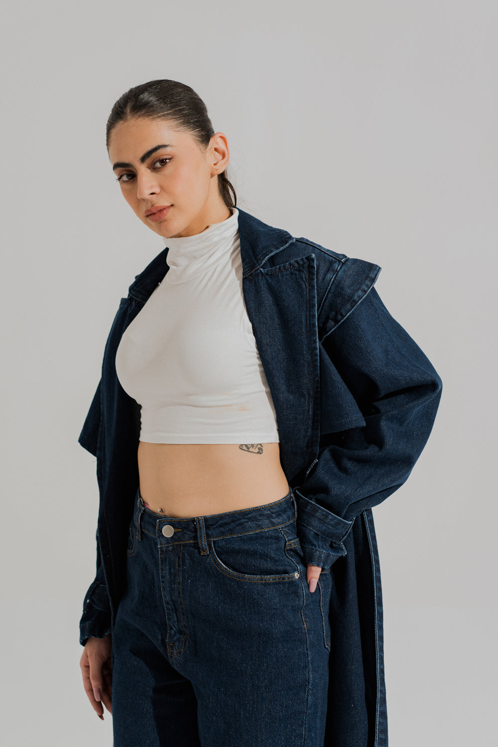 Blue Dark Wash Wide Leg Denim Jeans - Hustle N Holla