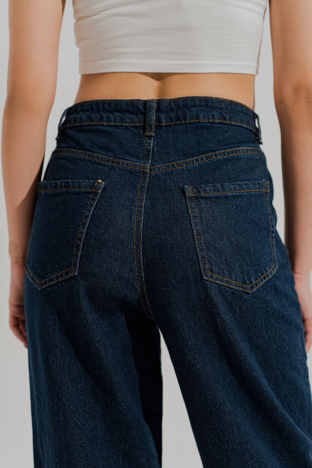 Blue Dark Wash Wide Leg Denim Jeans - Hustle N Holla