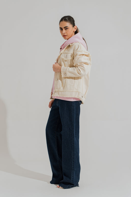 Off White Relaxed Fit Denim Jacket