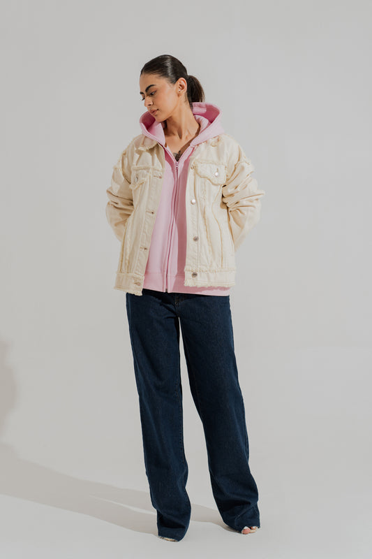 Off White Relaxed Fit Denim Jacket