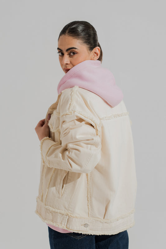 Off White Relaxed Fit Denim Jacket