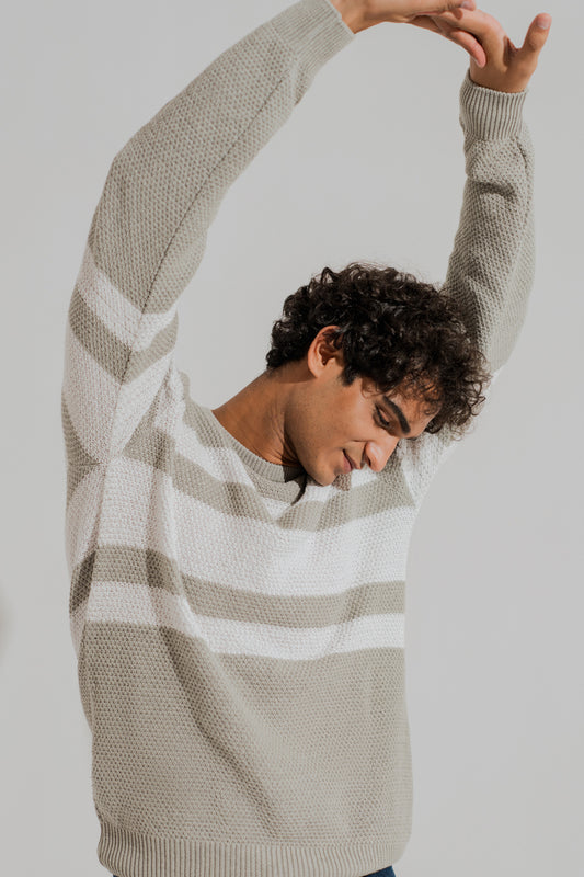 Grey & White Relaxed fit Sweaters - Hustle N Holla