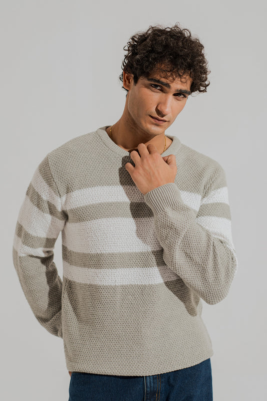 Grey & White Relaxed fit Sweaters - Hustle N Holla