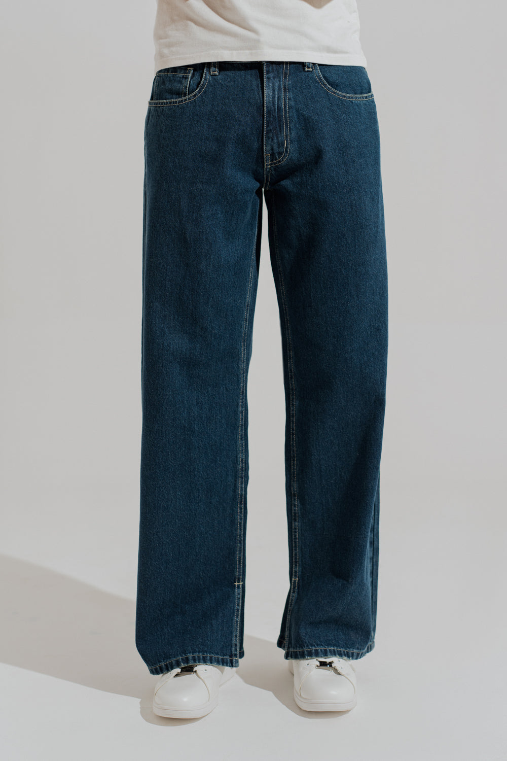 Blue Mid Washed Baggy Fit Jeans - Hustle N Holla