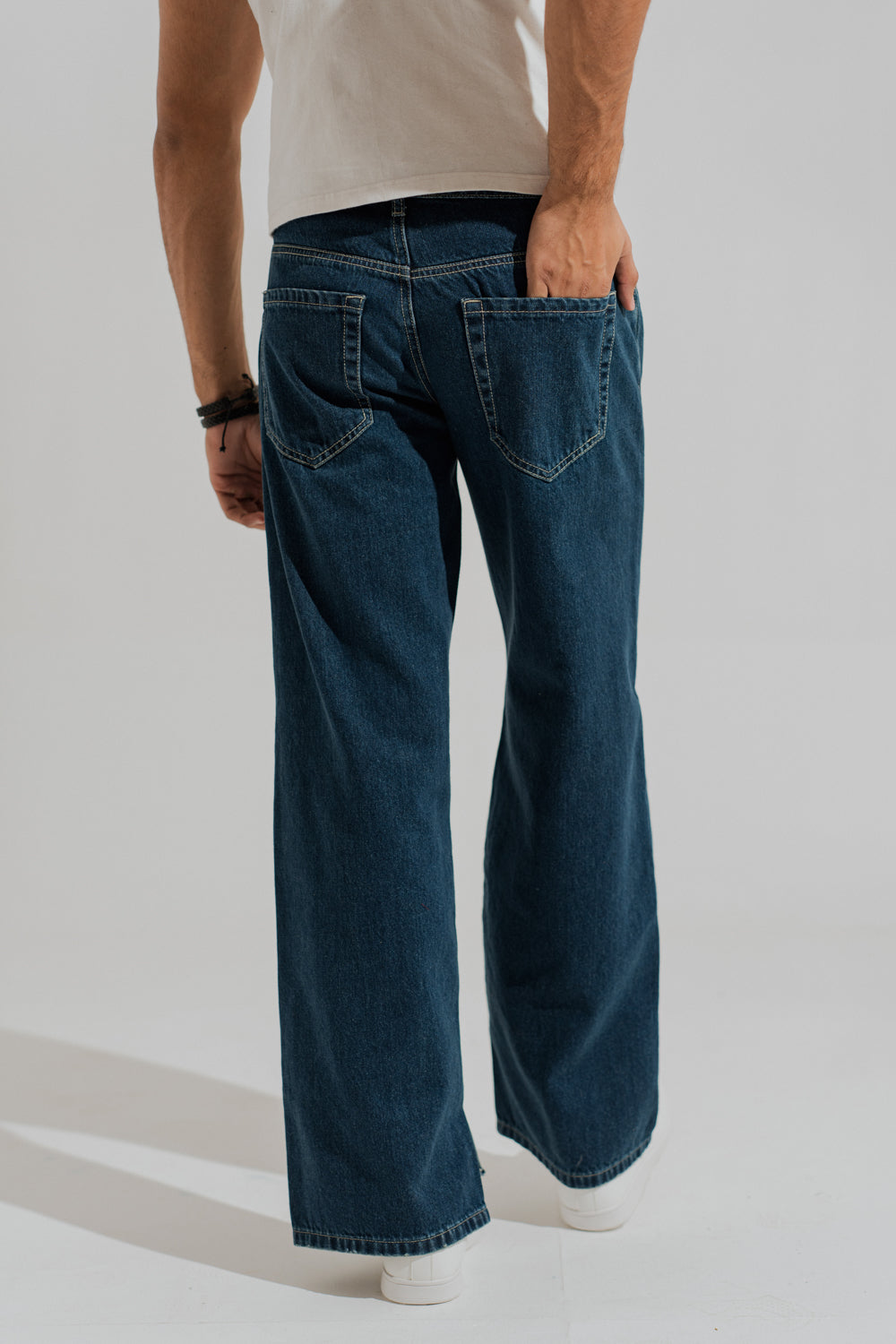 Blue Mid Washed Baggy Fit Jeans - Hustle N Holla