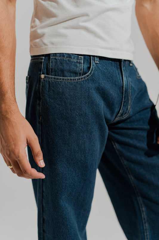 Blue Mid Washed Baggy Fit Jeans - Hustle N Holla