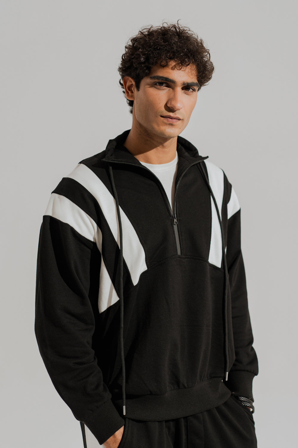 Black Relaxed Fit Mock Neck Zipper - Hustle N Holla