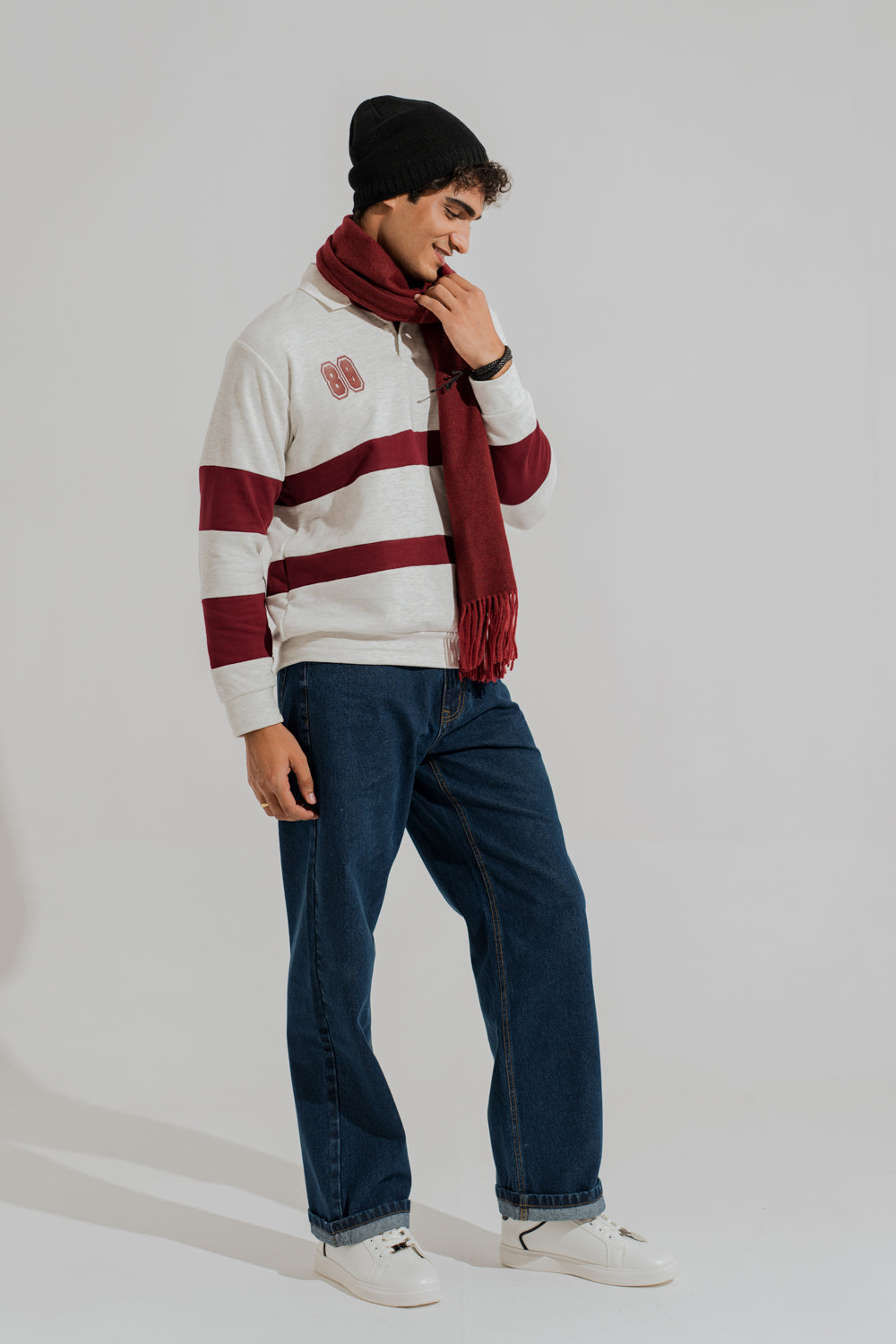 Burgundy Unisex Wool Scarf