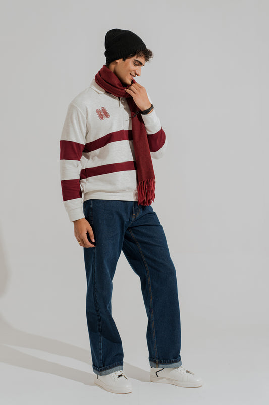 Burgundy Unisex Wool Scarf