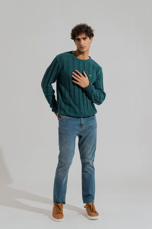 Green Relaxed Fit Sweater - Hustle N Holla
