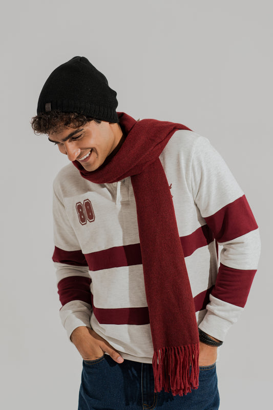 Burgundy Unisex Wool Scarf