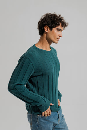 Green Relaxed Fit Sweater - Hustle N Holla