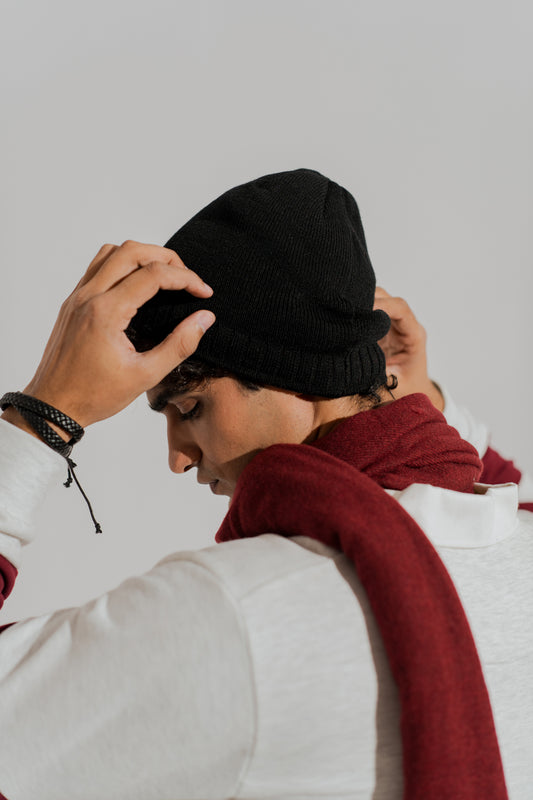 Burgundy Unisex Wool Scarf