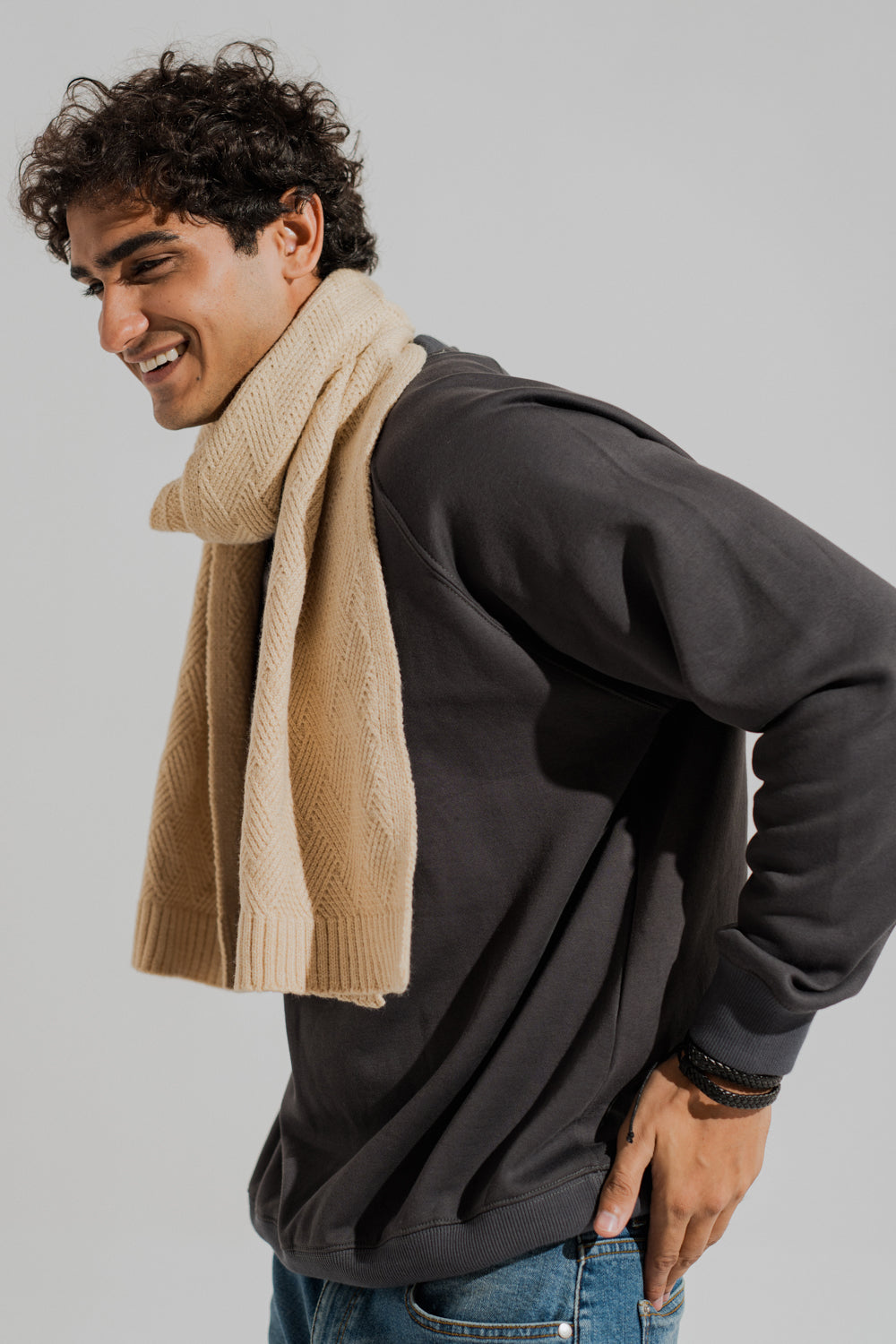 Charcoal Grey Relaxed Fit Raglan Graphic Sweatshirt - Hustle N Holla