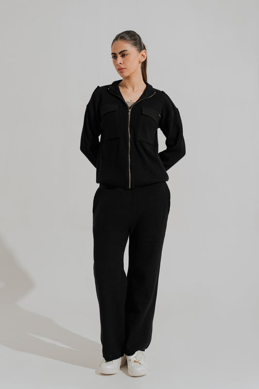Black Relaxed Fit Utility Jacket - Hustle N Holla