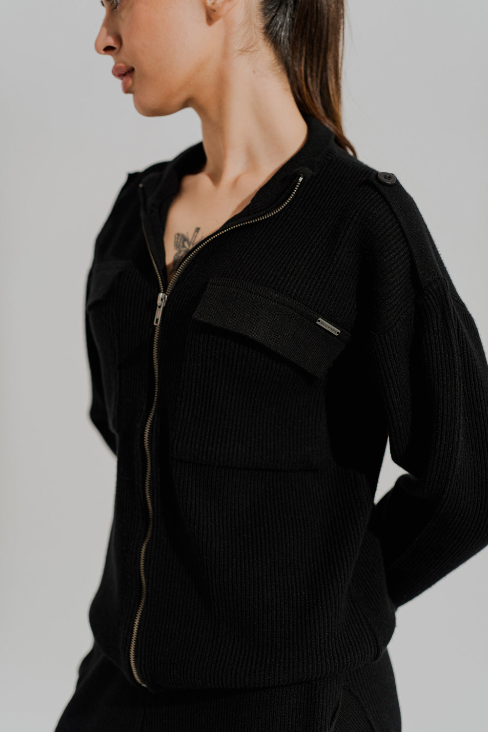 Black Relaxed Fit Utility Jacket - Hustle N Holla