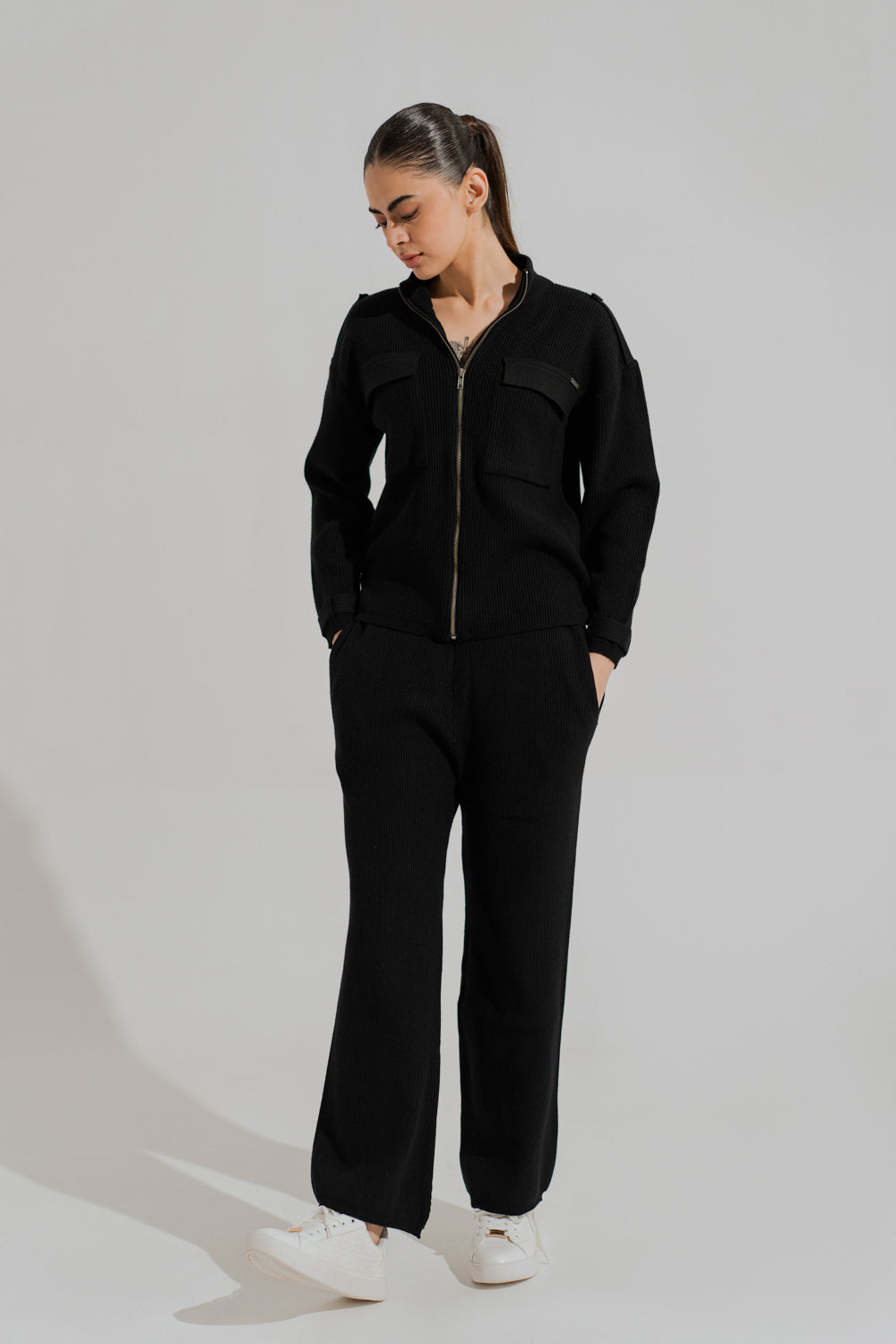 Black Relaxed Fit Utility Jacket - Hustle N Holla