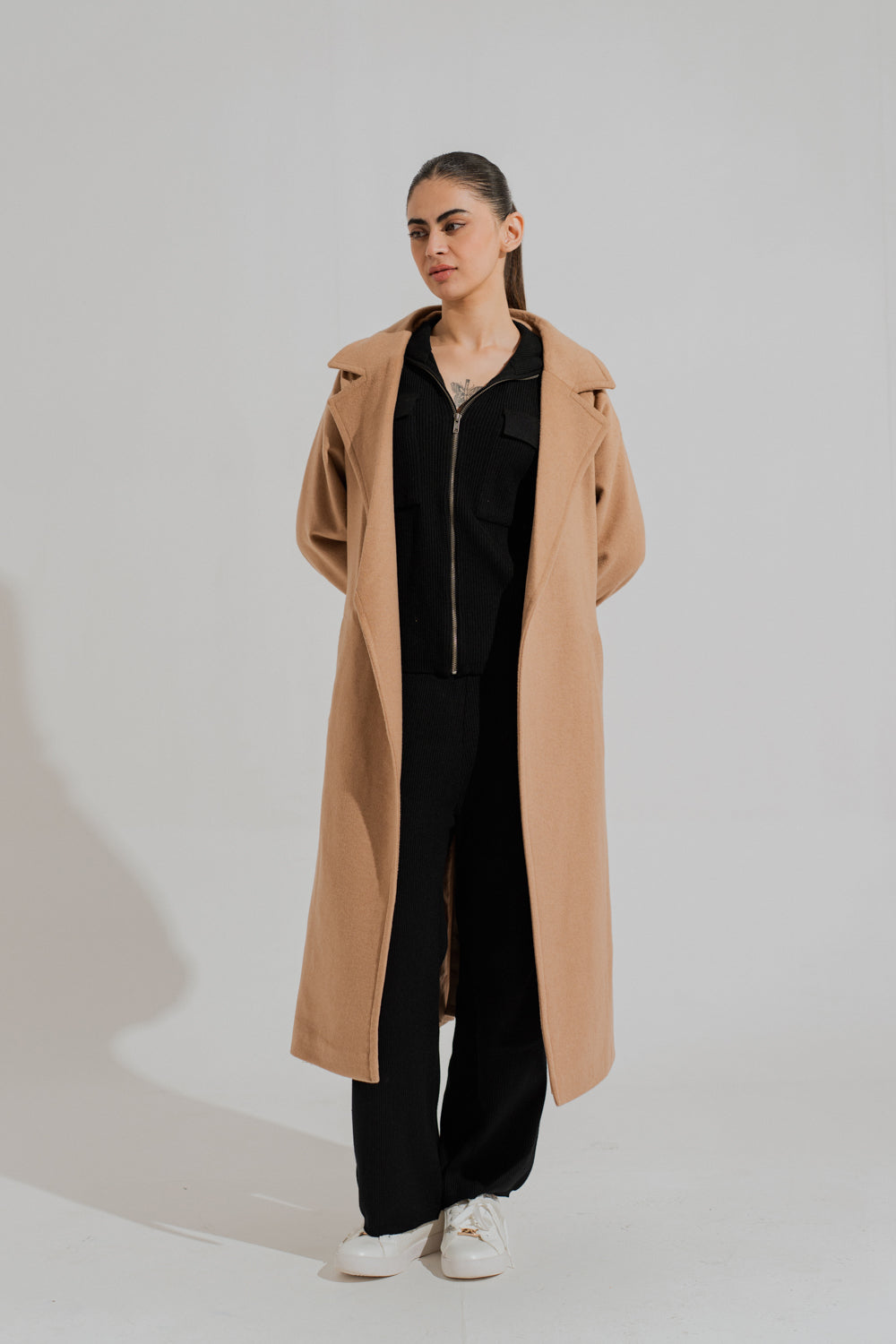 Beige Oversized Overcoat - Hustle N Holla