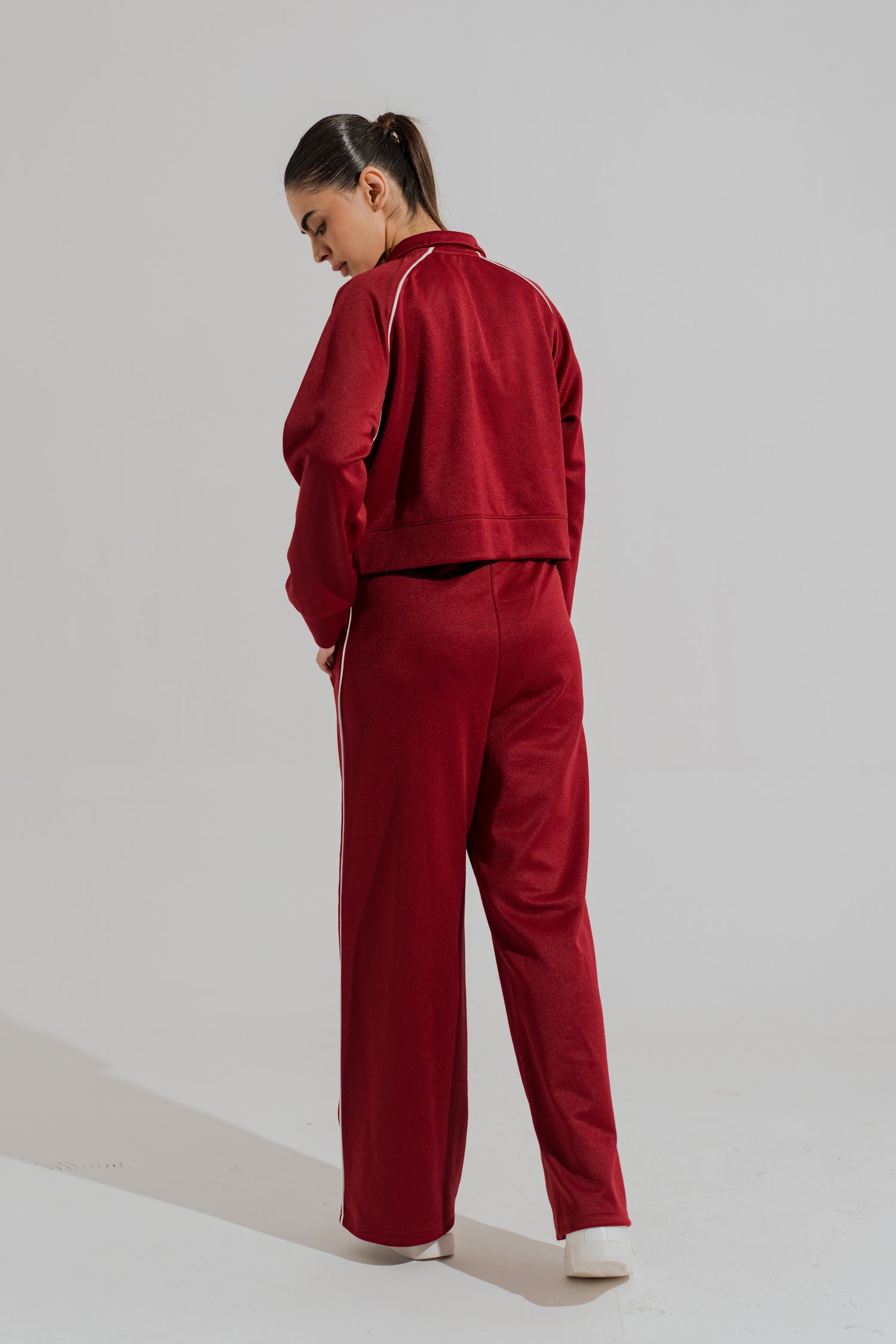 Maroon Wide Leg Trousers - Hustle N Holla