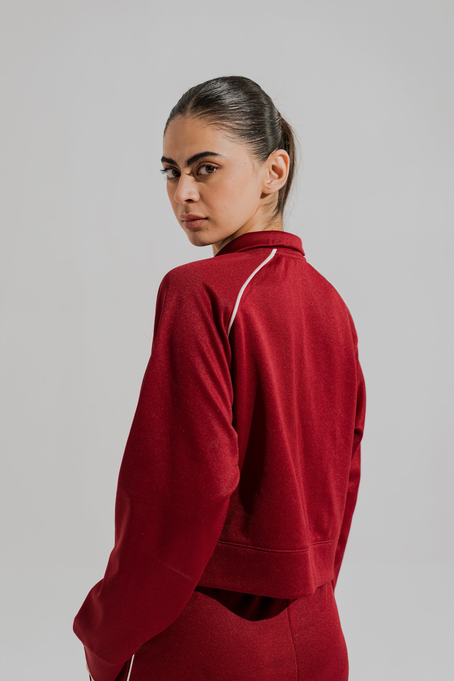 Maroon Regular Fit Mock Neck Zipper - Hustle N Holla
