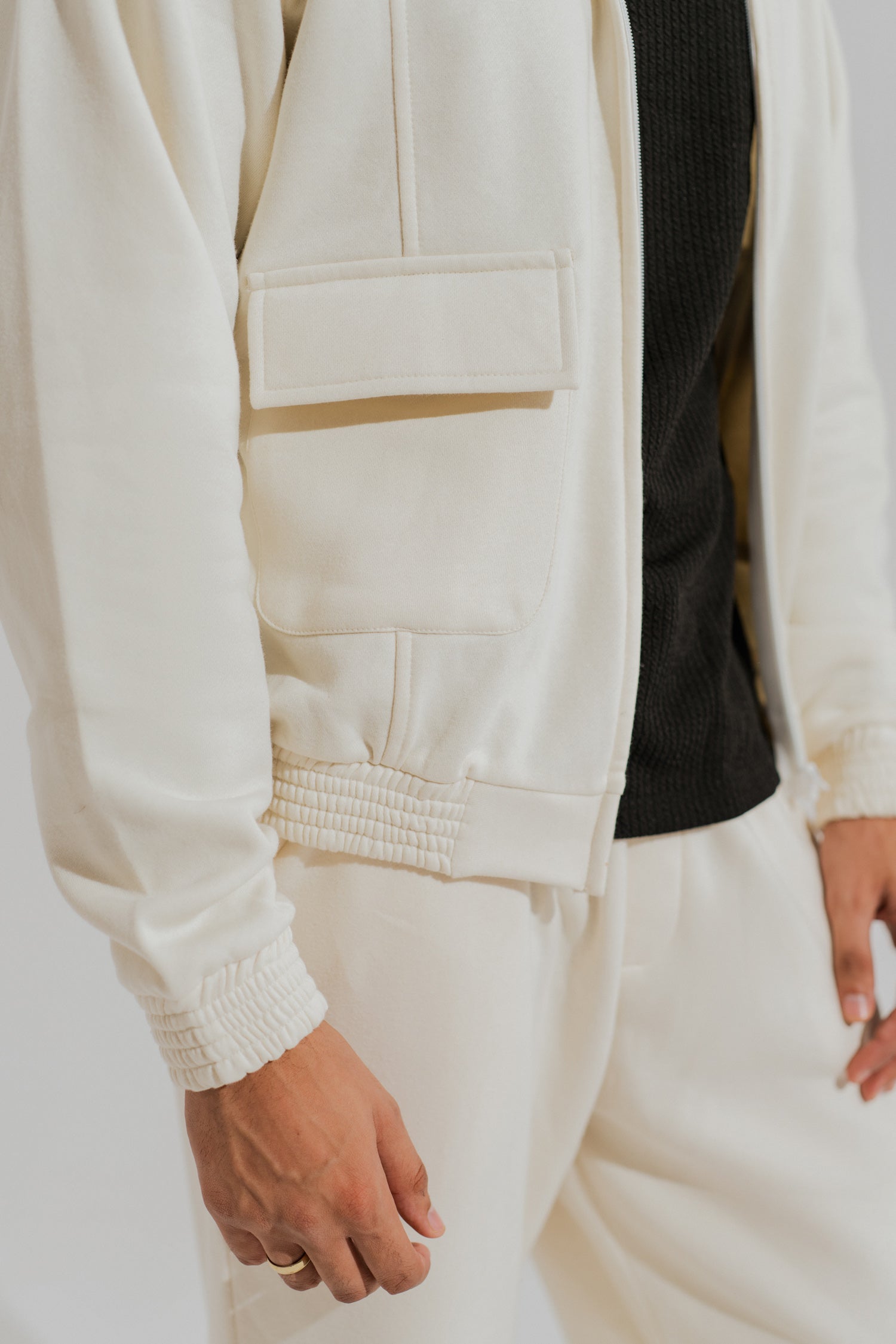 Off White Regular Fit Utility Jacket - Hustle N Holla