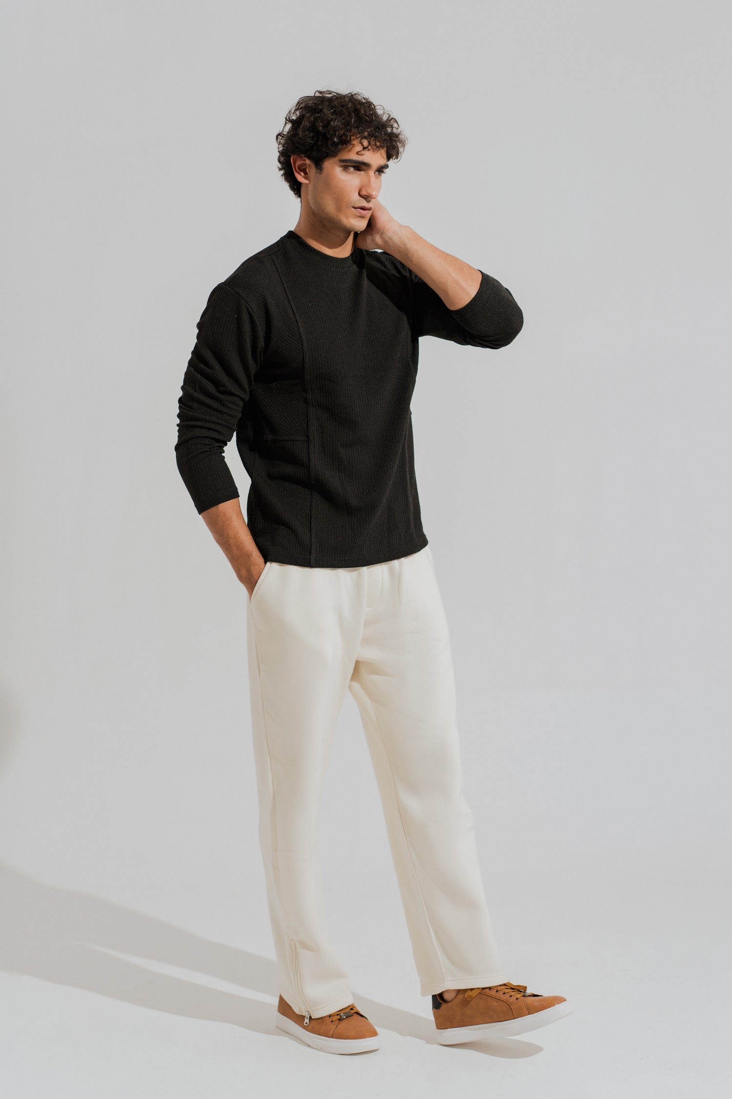 OFF White Relaxed Fit Drawstring Trousers - Hustle N Holla