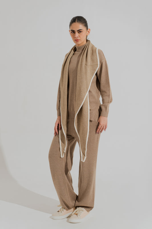 Beige Relaxed Fit Turtle Neck Sweater - Hustle N Holla