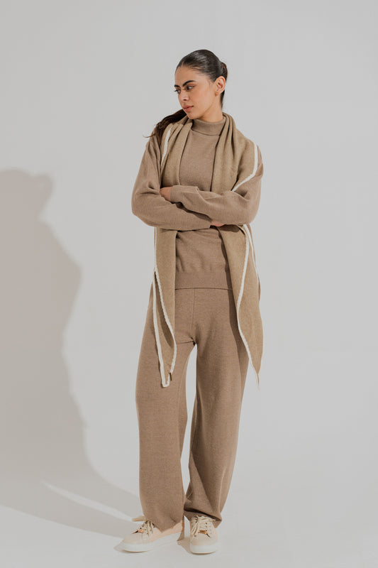 Beige Relaxed Fit Turtle Neck Sweater - Hustle N Holla