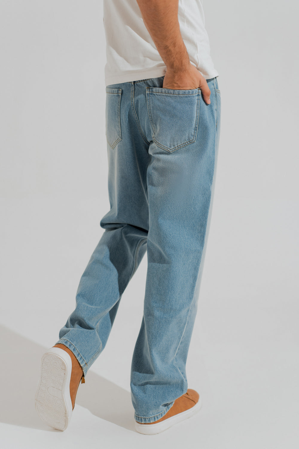 Blue Mid Washed Straight Fit Denim Jeans - Hustle N Holla