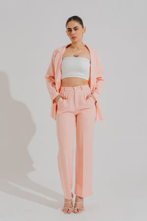 Peach Slim Fit Tailored Pants - Hustle N Holla