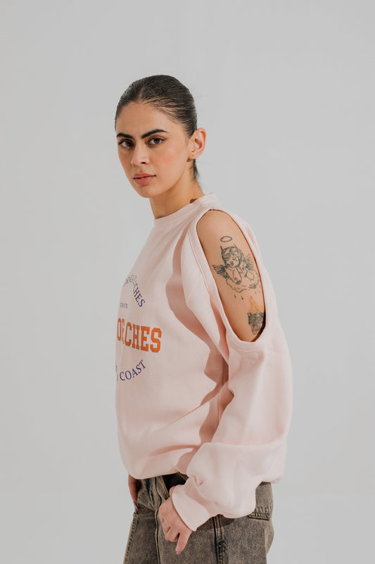 Peach Relaxed Fit Graphic Sweatshirt - Hustle N Holla