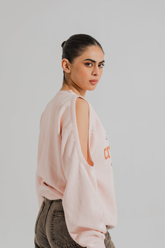 Peach Relaxed Fit Graphic Sweatshirt - Hustle N Holla