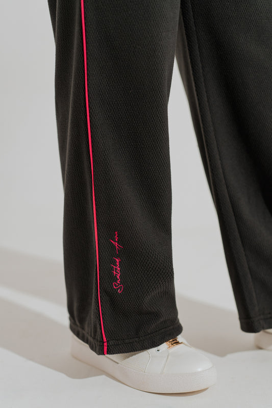 Charcoal Wide Leg Trousers - Hustle N Holla
