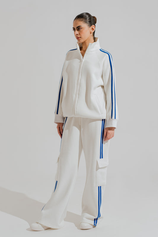 White Relaxed Fit Mock Neck Zipper - Hustle N Holla