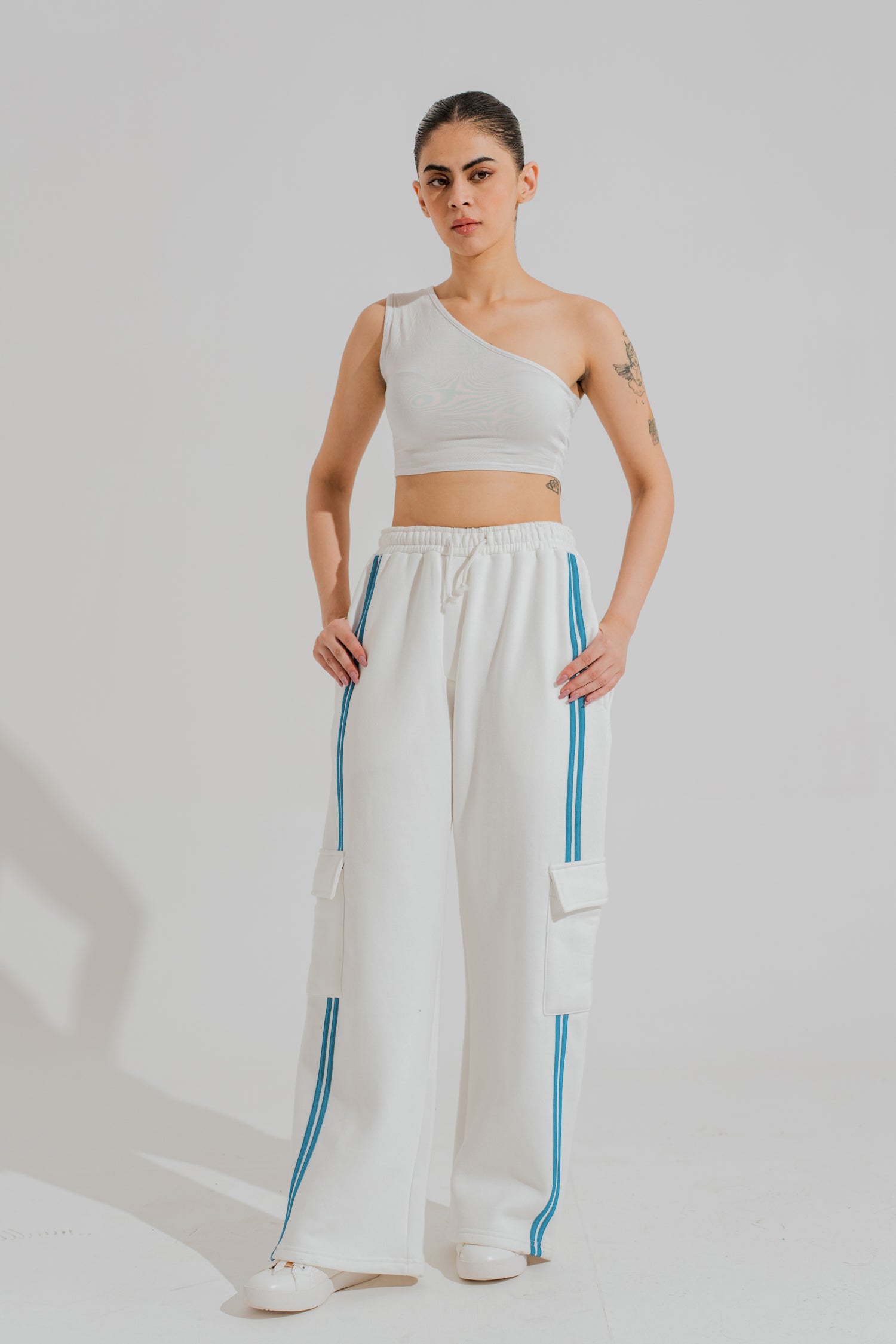 White Wide Leg Trousers - Hustle N Holla