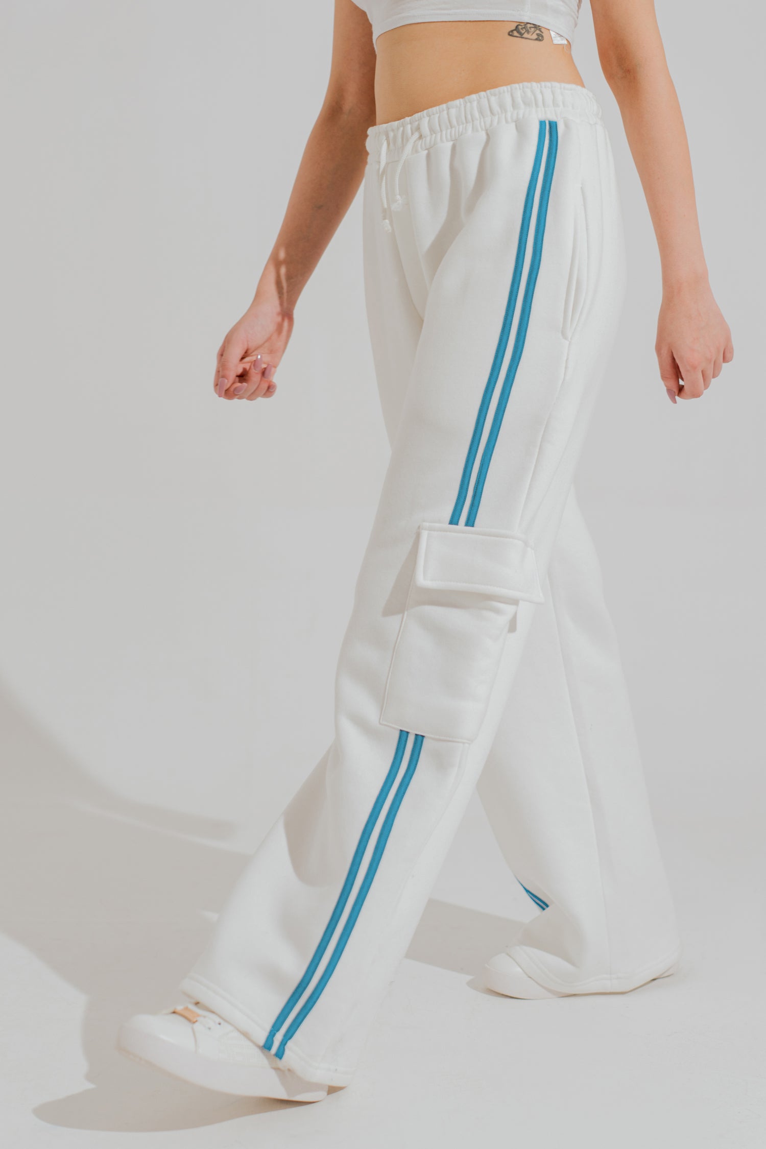 White Wide Leg Trousers - Hustle N Holla