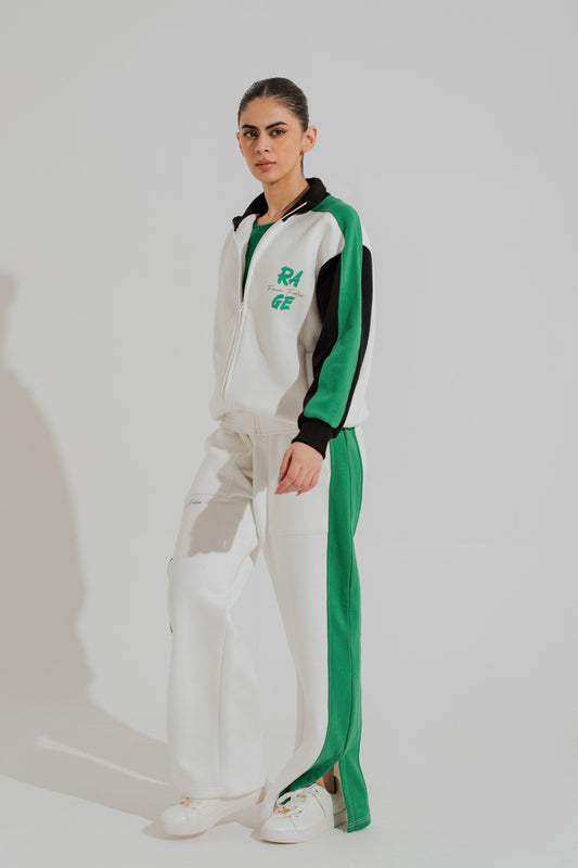 Off White Relaxed Fit Mock Neck Zipper